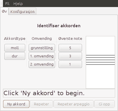 Skjermbilde fra programmet