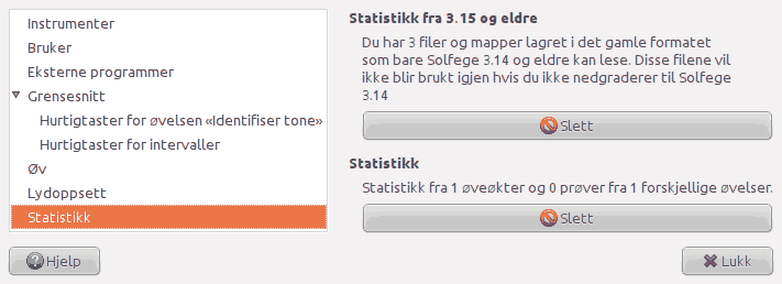 Screenshot of the 'Sound setup' page of the preferences window.