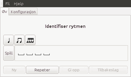 Skjermbilde fra programmet når det kjører akkordøvelsen.