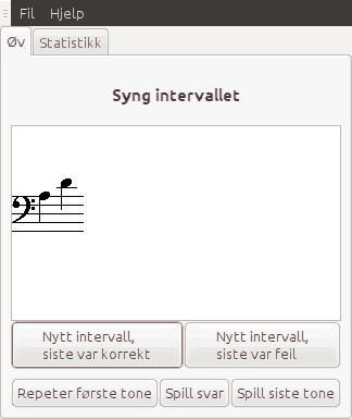Screenshot of the sing interval exercise.