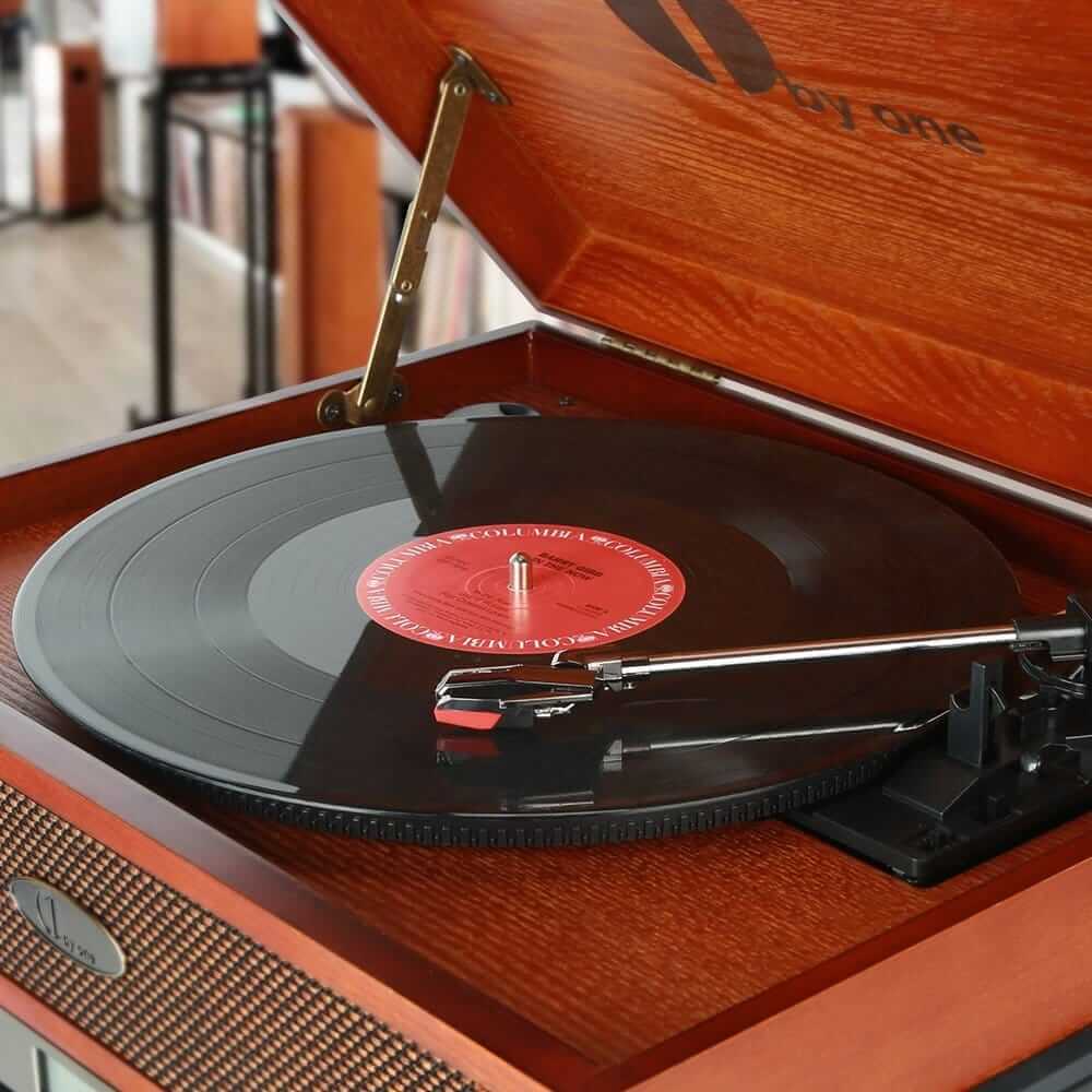 Platine Vinyle DIGITNOW! Bluetooth 33/45/78 tr/min avec haut-parleurs  intégrés, encodage du vinyle au MP3, encodage SD/USB, radio, cassette,  entrée auxiliaire, Platine vinyle DJ, Top Prix