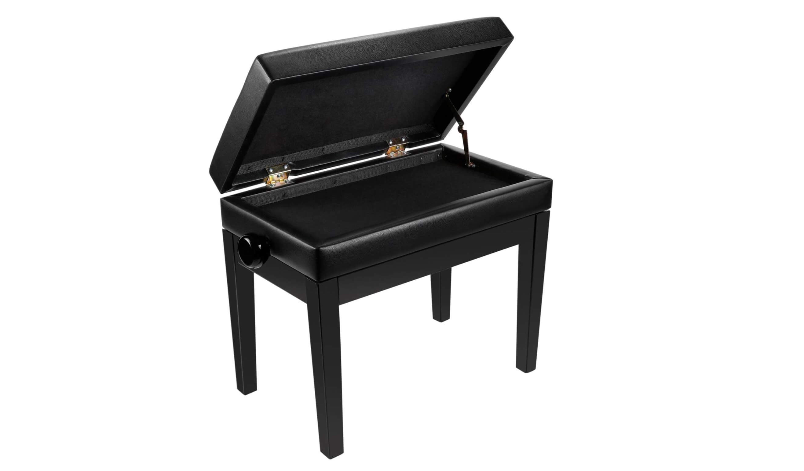 Tabouret Piano Noir Reglable Premium Confort Chaise Banc de Clavier Rembourre 