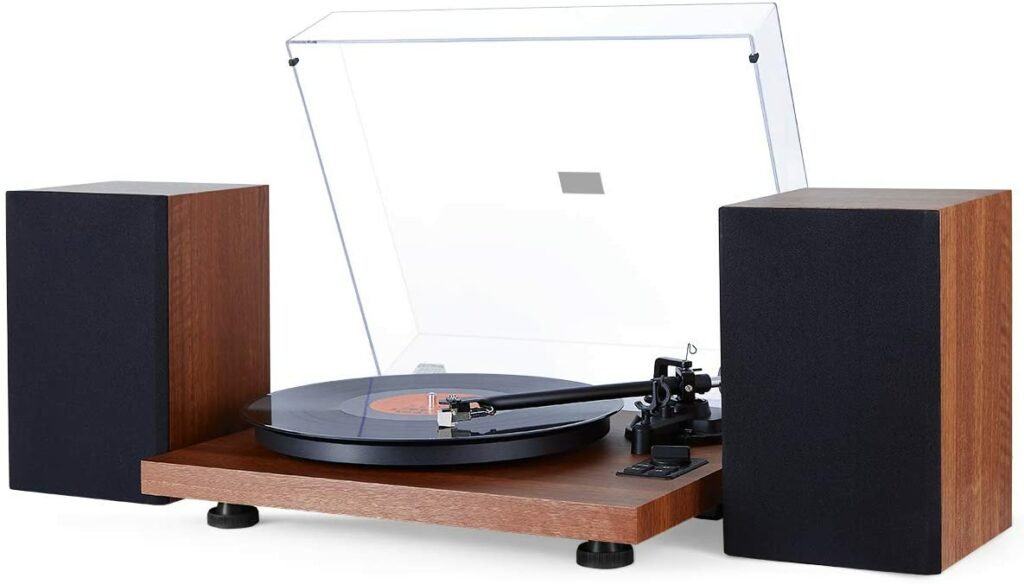 tourne disque vintage en bois
