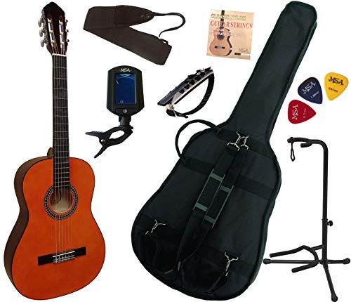 Pack Guitare Classique 4/4 (Adulte) Avec 7 Accessoires (nature)