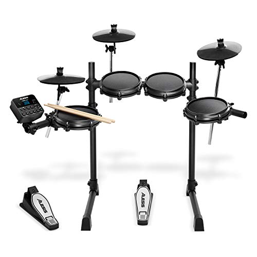 Alesis Turbo Mesh Kit - Kit de Batterie Électronique 7 Pièces en Peau Maillée avec Rack en Acier Ultra-Résistant, 100 Sons, 30 Morceaux à Accompagner, Câbles de Connexion, Baguettes et Clé de Batterie