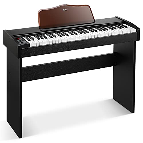 Eastar EK-10S Clavier Piano, 61 touches de taille standard Upright Clavier de Piano numérique pour les débutants avec pédale de sustain et support de livre de musique, cadeau essentiel