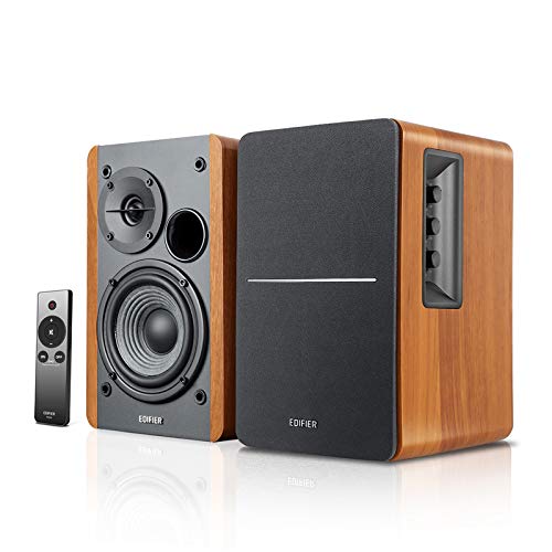 Edifier R1280Ts Enceintes de Bibliothèque Amplifiées - Moniteurs de Champ Proche Actifs Stéréo 2.0-Enceinte de Moniteur de Studio-42 Watts RMS avec Sortie de Ligne de Caisson de Basses-Boîtier en Bois