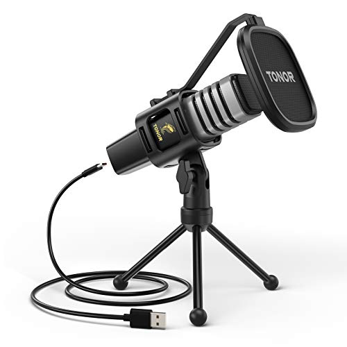 TONOR Micro PC, USB Microphone Condensateur Professionnel pour Gaming Streaming Podcast Studio Enregistrement Singing YouTube Gamer Chant Stream Voix-off, pour Ordinateur de Bureau et Laptop TC30