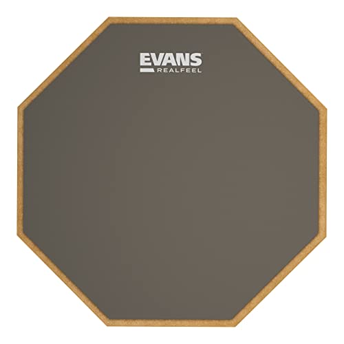 Evans RealFeel Drum Pad - Pad Entrainement Batterie - Pad de Batterie - Caoutchouc de Gomme, Simple Face, 12 Pouces