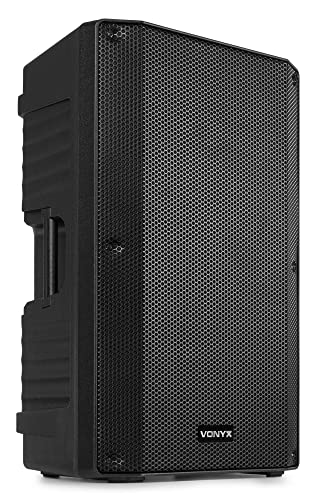 Vonyx VSA15BT Enceinte Active bi-amplifiée 15"" - Puissance 1000 Watts, Caisse Solide en ABS, Montage sur Pied ou au Sol, Idéal pour Utilisation Mobile pour des Concerts et Performances Live