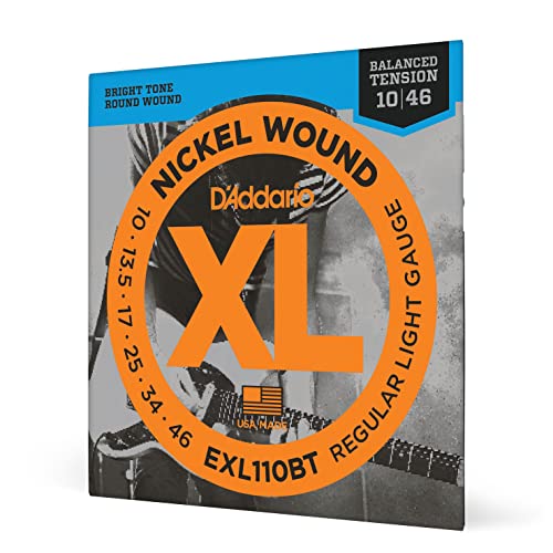 D'Addario EXL110BT Cordes en nickel pour guitare électrique Balanced Regular Light 10-46