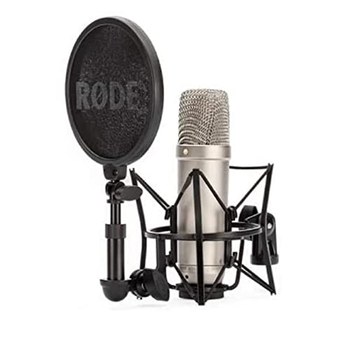 RØDE NT1A - Microphone condensateur XLR cardioïde à grand diaphragme avec support antichoc et filtre anti-pop pour la production musicale, l'enregistrement vocal, le streaming et les podcasts