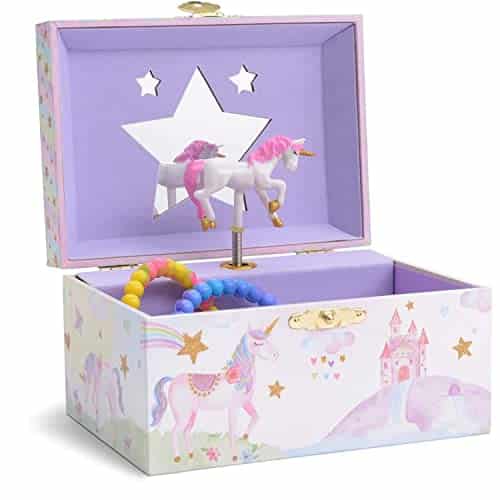 Jewelkeeper Boite à Musique Licorne à Paillettes pour Fille - Bijoux Rangement Mélodie The Beautiful Dreamer