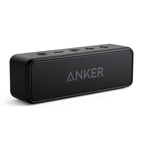 Anker Enceinte Bluetooth, SoundCore 2 Haut Parleur Portable sans fil avec basses puissantes, autonomie de 24 heures, porté de 20 m, étanche waterproof IPX7 et microphone intégré - Noir