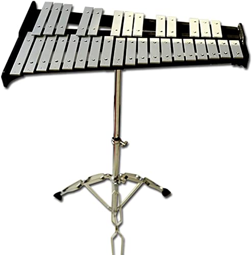 Xylophones Kit de percussion Glockenspiel 32 notes avec support réglable en hauteur, baguettes et sac de transport
