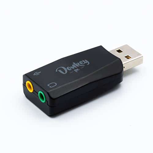 Donkey PC - Carte Son USB 5.1 Adaptateur USB vers Jack 3.5 mm Carte son externe et adaptateur casque et microphone vers USB pour PC et Mac.
