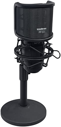 WOODBRASS Bird UM1 Pack Podcast Noir - Microphone USB Cardioïde à Condensateur PC et Mac pour Broadcast et Enregistrement Streaming, Podcasting, Conférence, Home Studio Mao, Voix Off