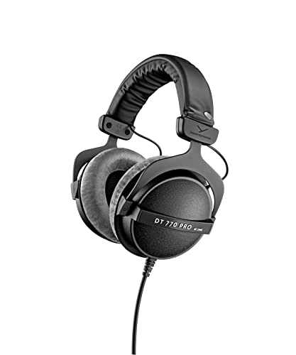 beyerdynamic DT 770 PRO 80 Ohm en noir. Casque de studio supra-auriculaire. Conception fermée, câblée pour un enregistrement et une surveillance professionnels