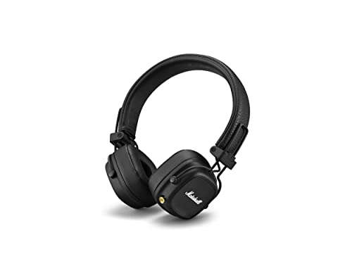 Marshall Casque Bluetooth supra-auriculaire Major IV, écouteurs sans fil, pliables, autonomie sans fil de plus de 80 heures, noir