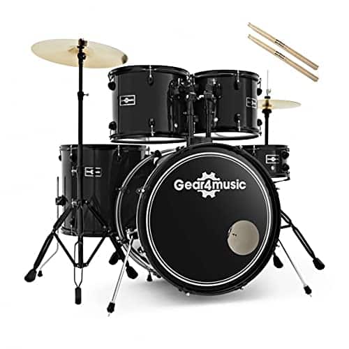 Kit de batterie acoustique BDK1 par Gear4music pleine taille avec baguettes supplémentaires
