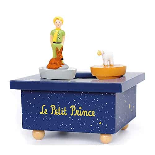 TROUSSELIER - Le Petit Prince. Saint Exupéry - Boîte à Musique Dancing - 2 Figurines Amovibles - Fonctionnement Simple - Musique Romance de l'amour L.V. BEETHOVEN - Colori Bleu Roi