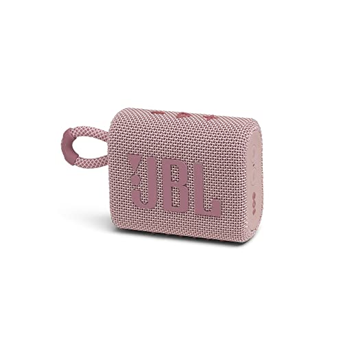 JBL GO 3 – Enceinte Bluetooth portable et légère, aux basses intenses et au style audacieux – Étanche à l’eau et à la poussière – Autonomie 5 hrs – Rose