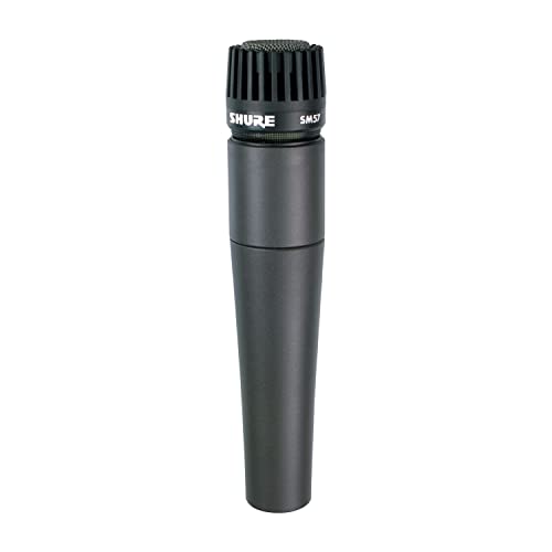 Shure SM57 Microphone D'Instrument Dynamique Cardioïde de avec Support D'Amortisseur Pneumatique, Pince à Micro A25D, Sac de Rangement, Connecteur Xlr à 3 Broches, sans Câble (Sm57-Lce)