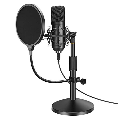 YOTTO USB Microphone, Microphone à Condensateur Kit, Microphone Cardioïde pour Enregistrement Vidéo Youtube, Conversation, Podcast, Jeu avec Support de Microphone, Filtre Anti-Pop, Support Anti-Choc