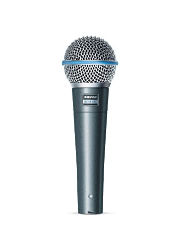Shure Beta 58A Microphone Vocal - Micro Dynamique Supercardioïde à Un Élément pour la Scène et le Studio, avec Adaptateur de Pied Réglable A25D, Adaptateur de Filetage de 5/8" à 3/8" (Euro)