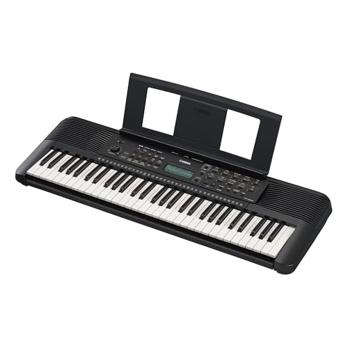 Yamaha PSR-E283 Clavier d'initiation compact, 410 sonorités d'instruments, 150 styles d'accompagnement et 122 morceaux, 2 cours en ligne avec le professeur de l'école de musique Yamaha Music School