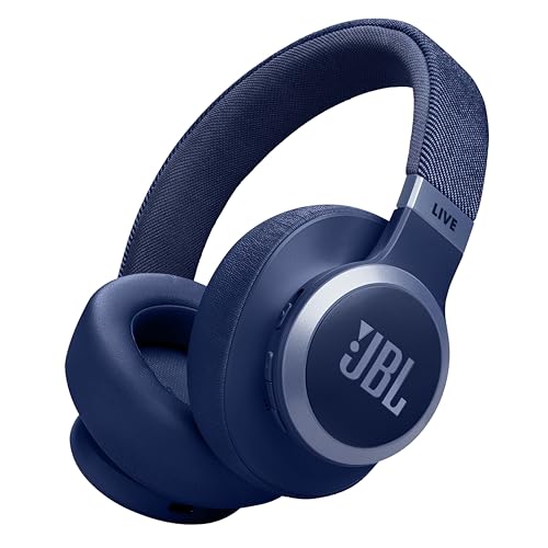 JBL Live 770NC Casque circum-auriculaire, Réduction de Bruit Adaptative, Smart Ambient, jusqu'à 65 heures d'autonomie, bleu