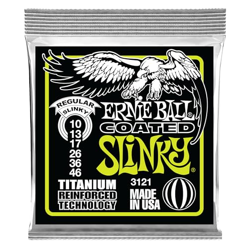 Ernie Ball Regular Slinky Cordes avec revêtement en titane RPS, pour guitare électrique, calibre 10-46