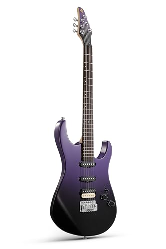 Donner DMT-66 39 Inch Guitare Électrique Taille Standard pour Débutant, Kit de Guitare Électrique avec Housse noir violacé