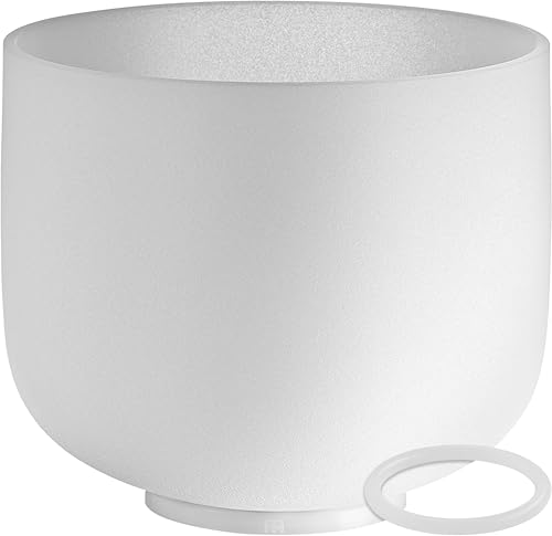 Sonic Energy Bols chantants Crystal – 8’’ Chakra Coronal – fréquence 432 Hz, note Si4 – Pour la méditation, le yoga, la musicothérapie – support en silicone inclus (CSB8B)