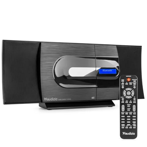 Audizio Tours Radio Dab Stéréo 80W - Noir, avec Lecteur CD, Lecteur MP3, Bluetooth, Radio FM, Écran LCD, Port USB Intégré, Idéal pour Écouter Vos Musiques Favorites et comme Réveil