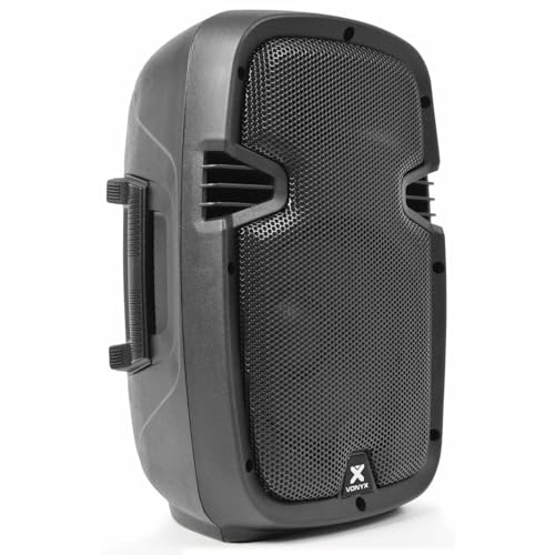 VONYX SPJ-800A Enceinte Active 8 200 Watts, Enceinte Amplifiée, Sonorisation Professionnelle, Boitier ABS Solide, Haut-Parleur Mobile, Woofer 8 Pouces, Entrée Ligne Micro