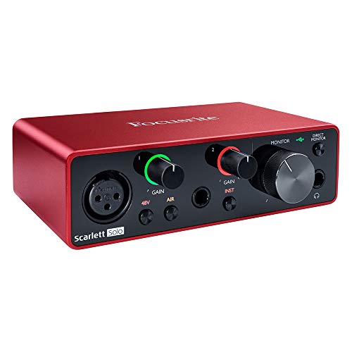 Focusrite Interface audio USB Scarlett Solo de 3e génération, pour les guitaristes, chanteurs(ses) et réalisateurs(trices), accompagnée de tous les logiciels dont vous avez besoin pour enregistrer