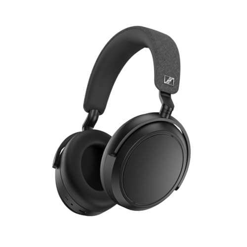 Sennheiser Casque sans fil MOMENTUM 4, Bluetooth pour des appels d'une clarté cristalline avec suppression adaptative du bruit, autonomie de 60 h, son personnalisable et design pliable léger, noir