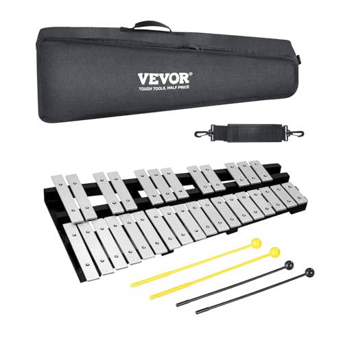 VEVOR Kit Xylophone Glockenspiel 30 Notes, Instrument de Percussion avec Maillets, Baguettes, Sac de Transport, Ensemble d'Instrument Éducative d'Entraînement Professionnel pour Étudiants, Adultes
