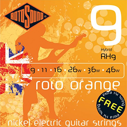Rotosound Cordes pour Guitare Électrique Roto Nickelée ORANGE RH9 HYB 9-46 Hybrid 9-46