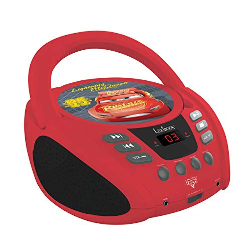 LEXIBOOK Disney Pixar Cars 3 Flash McQueen Radio Lecteur CD, Prise écouteurs, Entrée Line-in, Pile ou Secteur, Rouge/Noir, RCD108DC